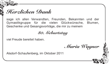 Glückwunschanzeige von Maria Wagner von Super Sonntag / Super Mittwoch