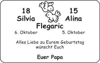 Glückwunschanzeige von Silvia Alina Flegaric von Super Sonntag / Super Mittwoch