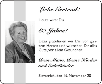 Glückwunschanzeige von Gertrud  von Aachener Zeitung / Aachener Nachrichten