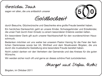Glückwunschanzeige von Goldhochzeit  von Super Sonntag / Super Mittwoch