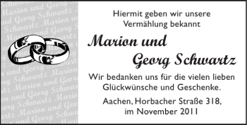 Glückwunschanzeige von Marion und Georg Schwartz von Super Sonntag / Super Mittwoch