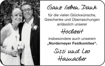 Glückwunschanzeige von lieben Sissi und Leo Hamacher von Super Sonntag / Super Mittwoch