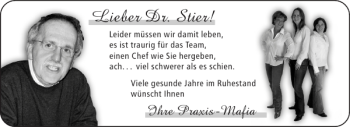 Glückwunschanzeige von Dr. Stier von Aachener Zeitung / Aachener Nachrichten