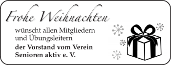 Glückwunschanzeige von Frohe Weihnachten von Super Sonntag / Super Mittwoch
