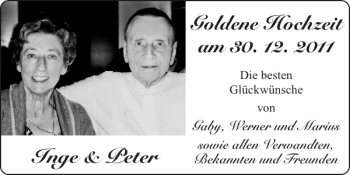 Glückwunschanzeige von Goldene Inge Peter von Super Sonntag / Super Mittwoch