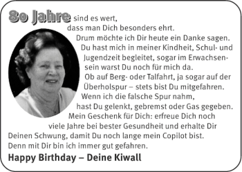 Glückwunschanzeige von   von Aachener Zeitung / Aachener Nachrichten