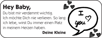 Glückwunschanzeige von Hey Baby von Super Sonntag / Super Mittwoch