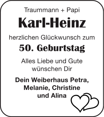 Glückwunschanzeige von Karl-Heinz  von Aachener Zeitung / Aachener Nachrichten