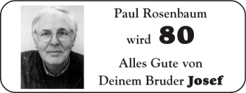 Glückwunschanzeige von Paul Rosenbaum von Josef von Super Sonntag / Super Mittwoch