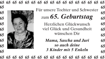 Glückwunschanzeige von   von Super Sonntag / Super Mittwoch
