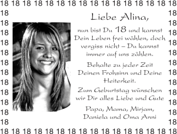 Glückwunschanzeige von Alina  von Super Sonntag / Super Mittwoch