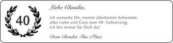 Glückwunschanzeige von Claudia  von Super Sonntag / Super Mittwoch