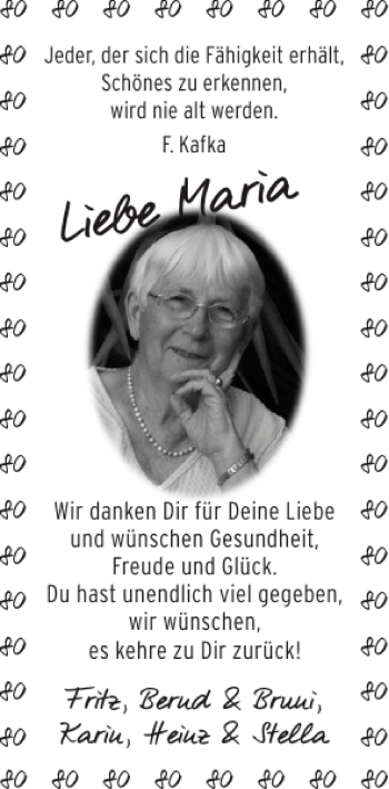 Glückwunschanzeige von Maria  von Aachener Zeitung / Aachener Nachrichten