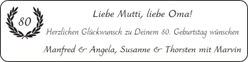 Glückwunschanzeige von Mutti Oma von Super Sonntag / Super Mittwoch