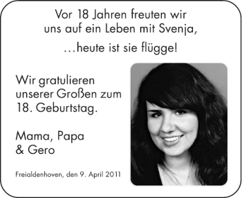 Glückwunschanzeige von   von Aachener Zeitung / Aachener Nachrichten