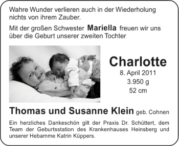 Glückwunschanzeige von Charlotte  von Aachener Zeitung / Aachener Nachrichten