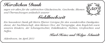 Glückwunschanzeige von Goldhochzeit  von Super Sonntag / Super Mittwoch