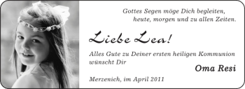 Glückwunschanzeige von Lea  von Aachener Zeitung / Aachener Nachrichten