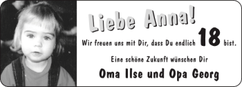 Glückwunschanzeige von Anna  von Aachener Zeitung / Aachener Nachrichten