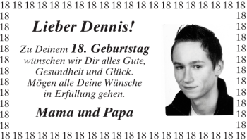 Glückwunschanzeige von Dennis  von Super Sonntag / Super Mittwoch