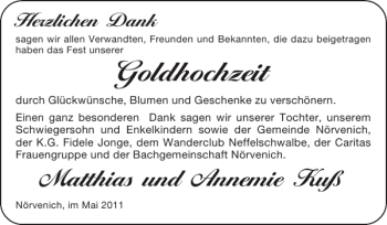 Glückwunschanzeige von Goldhochzeit  von Super Sonntag / Super Mittwoch