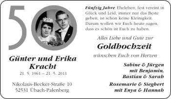 Glückwunschanzeige von Goldhochzeit  von Super Sonntag / Super Mittwoch