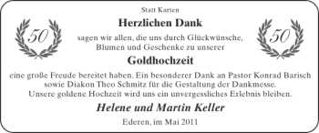 Glückwunschanzeige von Goldhochzeit  von Super Sonntag / Super Mittwoch