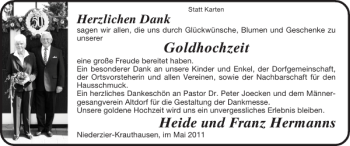 Glückwunschanzeige von Goldhochzeit Heide und Franz Hermanns von Super Sonntag / Super Mittwoch