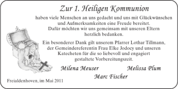 Glückwunschanzeige von Heiligen Kommunion von Super Sonntag / Super Mittwoch