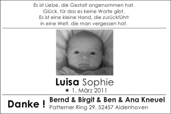 Glückwunschanzeige von Luisa  von Super Sonntag / Super Mittwoch