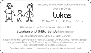 Glückwunschanzeige von Lukas  von Super Sonntag / Super Mittwoch