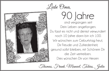 Glückwunschanzeige von Oma  von Aachener Zeitung / Aachener Nachrichten