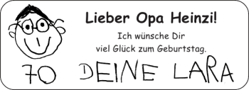 Glückwunschanzeige von Opa Heinzi von Aachener Zeitung / Aachener Nachrichten