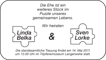 Glückwunschanzeige von Sven Lorke Linda Belka von Super Sonntag / Super Mittwoch