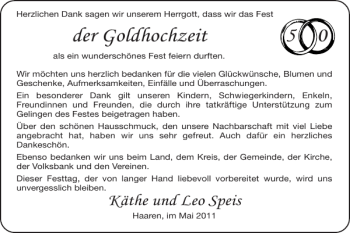 Glückwunschanzeige von der Goldhochzeit von Super Sonntag / Super Mittwoch