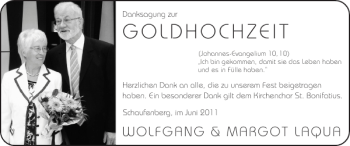 Glückwunschanzeige von GOLDHOCHZEIT  von Super Sonntag / Super Mittwoch