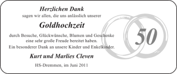 Glückwunschanzeige von Goldhochzeit  von Super Sonntag / Super Mittwoch