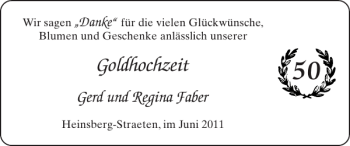 Glückwunschanzeige von Goldhochzeit  von Super Sonntag / Super Mittwoch