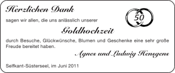 Glückwunschanzeige von Goldhochzeit  von Super Sonntag / Super Mittwoch