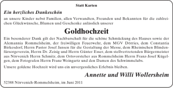 Glückwunschanzeige von Goldhochzeit  von Aachener Zeitung / Aachener Nachrichten