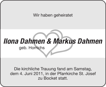 Glückwunschanzeige von Ilona Dahmen Markus Dahmen von Super Sonntag / Super Mittwoch