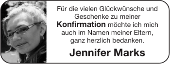 Glückwunschanzeige von Jennifer Marks von Super Sonntag / Super Mittwoch