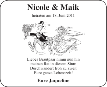 Glückwunschanzeige von Nicole Maik von Aachener Zeitung / Aachener Nachrichten