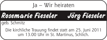 Glückwunschanzeige von Rosemarie Fieseler Jörg Fieseler von Super Sonntag / Super Mittwoch