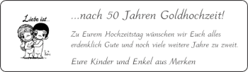 Glückwunschanzeige von nach Goldhochzeit von Super Sonntag / Super Mittwoch