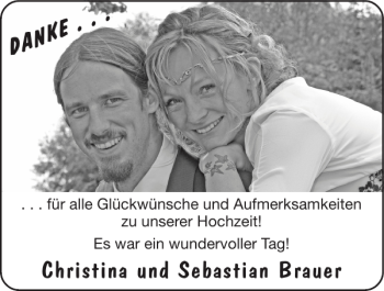 Glückwunschanzeige von Christina und Sebastian Brauer von Super Sonntag / Super Mittwoch