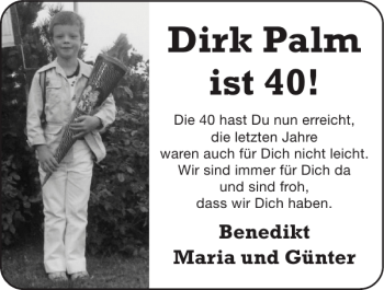 Glückwunschanzeige von Dirk Palm ist von Super Sonntag / Super Mittwoch