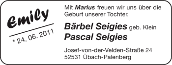 Glückwunschanzeige von Emil y von Super Sonntag / Super Mittwoch