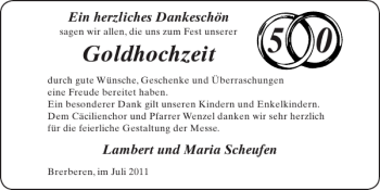 Glückwunschanzeige von Goldhochzeit  von Super Sonntag / Super Mittwoch