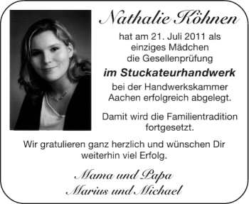 Glückwunschanzeige von Nathalie Köhnen von Aachener Zeitung / Aachener Nachrichten
